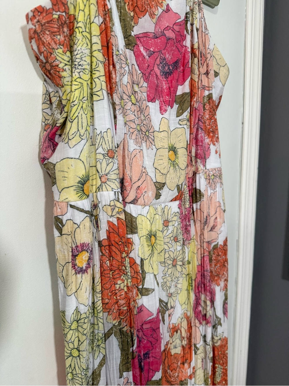Lane Bryant Floral Maxi Dress in Pink, Orange & White - Picture 3 of 8